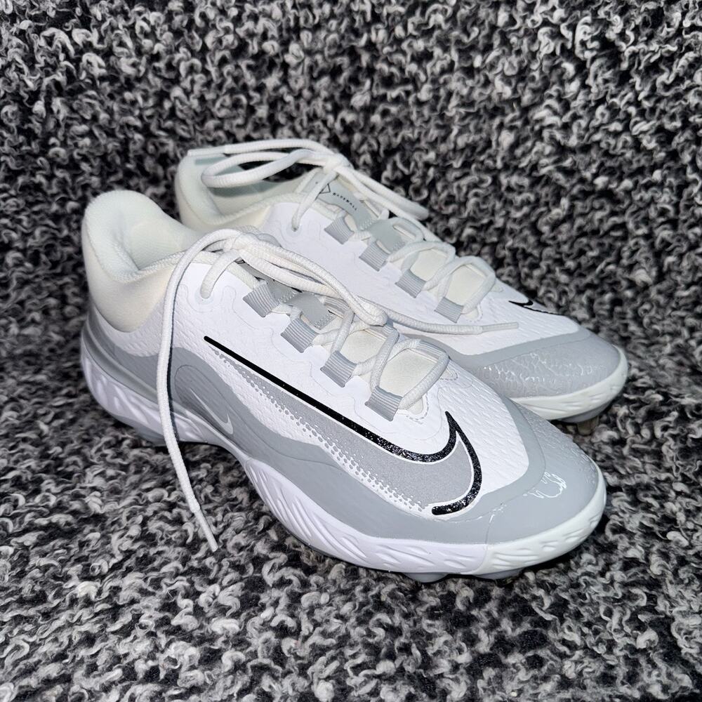 Nike Alpha Huarache Elite 4 Low MCS Baseball Cleat Gray Men Size 7.5